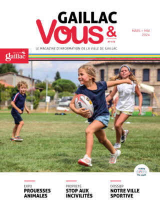 Couverture du Magazine Gaillac & Vous mars à mais 24 avec une photo d'enfants faisant du sport