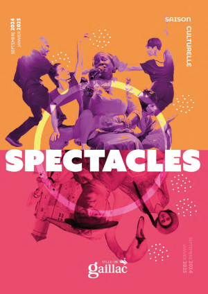 couverture de saison des spectacles, danseurs, musiciens chanteurs