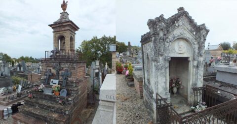 2 photos de sépultures du cimetière saint-jean