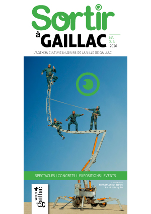 couverture du sortir à gaillac avec une photo de 4 comédiens sur une grue