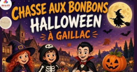 affiche d'halloween avec des enfants